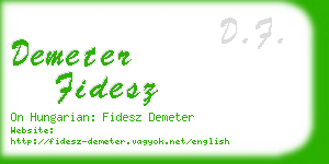 demeter fidesz business card